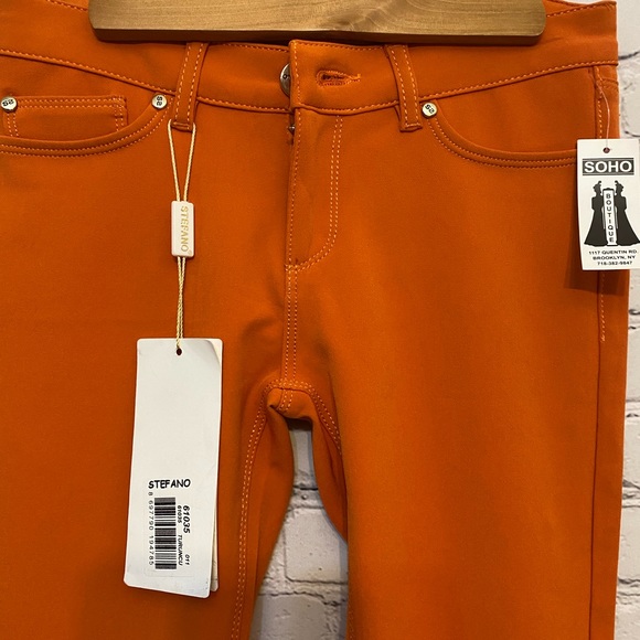 SENTO STEFANO Brand orange color Pants Size 26 - Picture 5 of 8